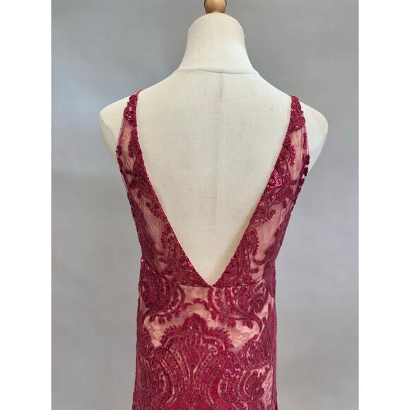 Free People Night Shimmers mini dress raspberry red Size 2 NWT New - Picture 6 of 13
